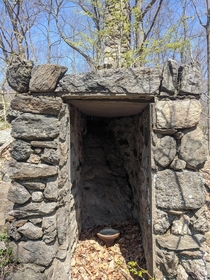 Weird outhouse looking thing down the road from an abandoned estate next to a small pond Westchester county NY