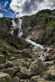 Wielk Siklawa waterfall in Polands high Tatras mountains 