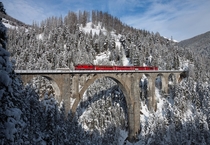 Wiesener Viaduct in the snow Switzerland