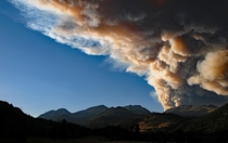 Wildfire smoke over Rocky Mountain National Park Colorado - Sept   