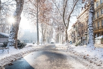 Winter morning in Zagreb Croatia
