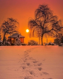 Winter sunset in Aksaray Turkey