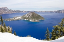 Wizard Island in Crater Lake National Park OR 