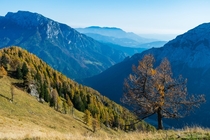 Wonderfull autumn landscape in the Slovenian Kamnik Alps 