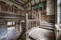 Wood is the new black Staircase inside an abandoned villa in Germany By Brian 