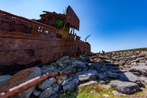 Wreck of the Plassy on Inis Orr Ireland 