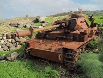 WW era German Panzer  - sold to Syria - knocked out in  during the Six-Day War and now rusting away on the Golan Heights