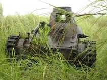WW Japanese type  tank found on the island of Guam Along with the WW Japanese tanks type  Chi ha 