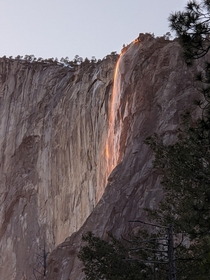 Yosemite Ca firefall  last weekend OC No enhance x