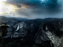 Yosemite falls as seen from Glacier Point Yosemite National Park   x 