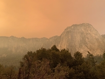 Yosemite was spooky over the holiday weekend due to fires Middle Cathedral Rock Yosemite National Forest California 