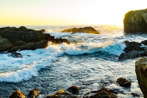 You guys were so sweet last month with my Lake Tahoe photo So here is one of my favorites - the last golden hour light shining on waves at Point Lobos Carmel-by-the-Sea California 