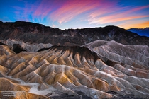 Zabriskie Point Part of Amargosa Range located east of Death Valley in Death Valley National Park in California 