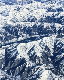 Zagros Mountains from a flight 