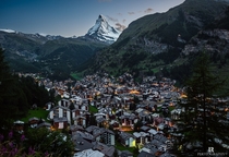 Zermatt the mountain village nestled at the feet of Matterhorn Switzerland 