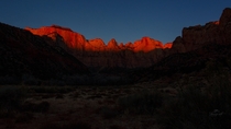 Zion National Park - Towers of the Virgin at sunrise 