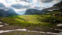 Zoom inDo you see the bunch of trees down in the Valley Glacier National Park July   by kevinapereira
