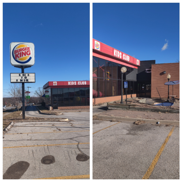  A burgerking by my house thats been closed for remodel for about  years
