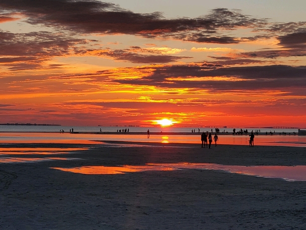  A fervent glowing sunset on the beach off Fort Myers Florida unedited