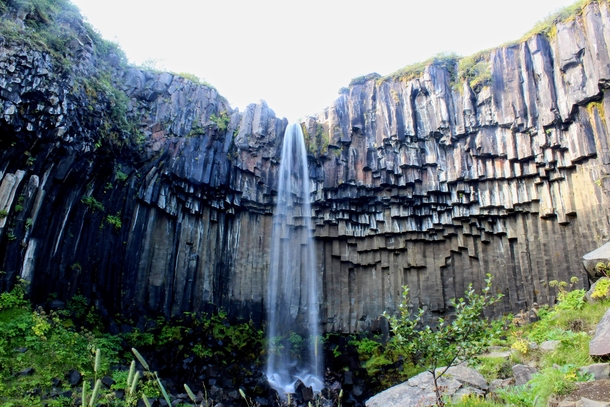  Basalt Column Waterfall in Iceland 