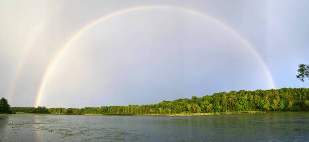  Beautiful double rainbow over our lake Burlington Wi x
