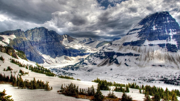  canada park mountains snow peaks