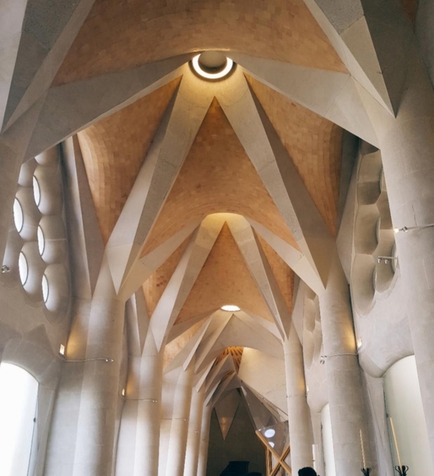  Ceiling of the cloister at Gaudis La Sagrada Familia Barcelona