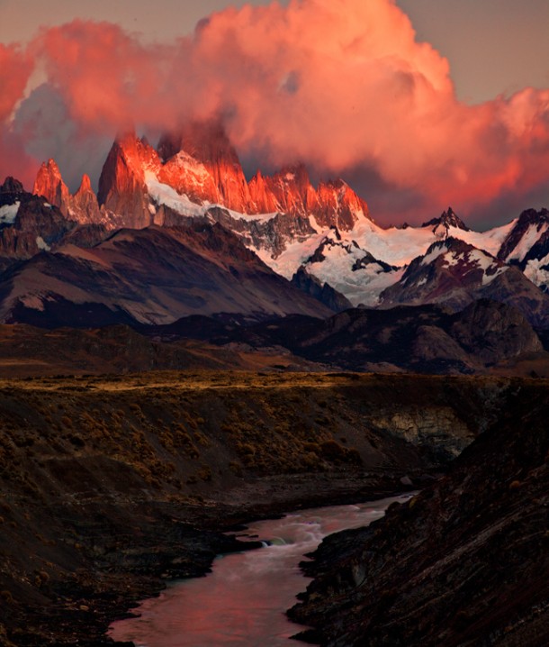  Fitz Roy- fiery sunrise  Patagonia Argentina