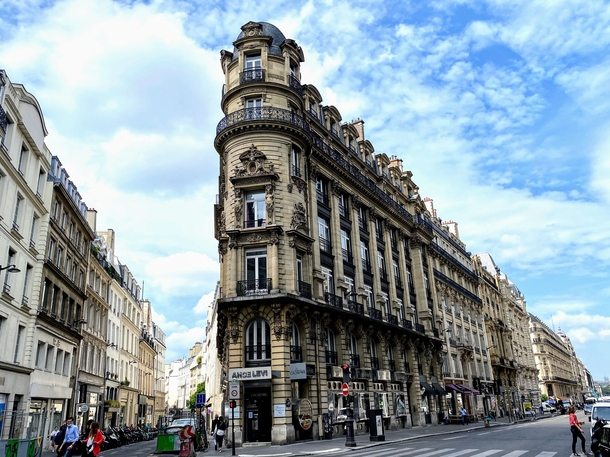  France - Paris  - Beautiful building at the corner of rue du Clery and rue de Reaumur