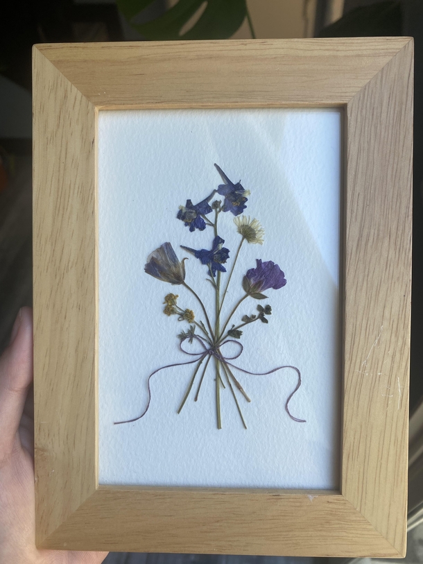  Handmade pressed bouquet with some SoCal wildflowers I picked