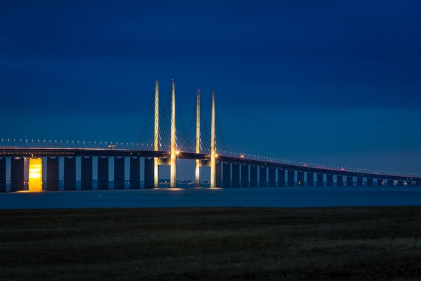  km long connects Sweden and Denmark - The resund Bridge from Malm Sweden 