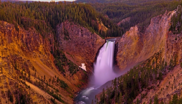  Lower Yellowstone Falls after a rain storm during dusk  x  c_connolly