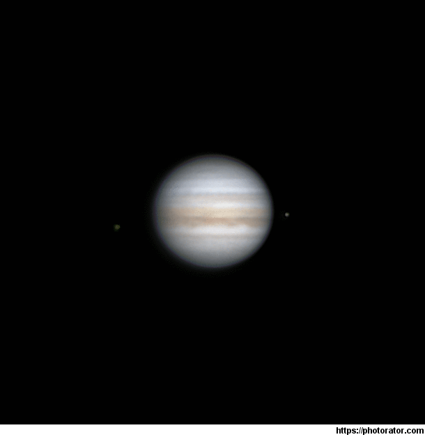  minute Callisto Jupiter and Io time-lapse