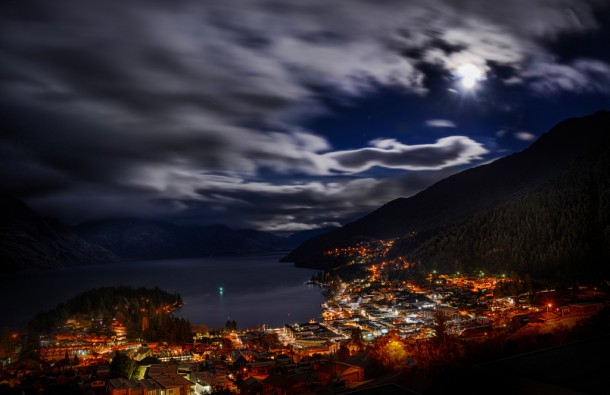  Moonlight Clouds  Queenstown at 730 AM by Stuck