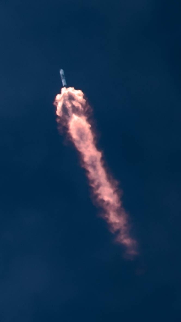  SpaceX Falcon  CRS- engines bloom in the upper atmosphere