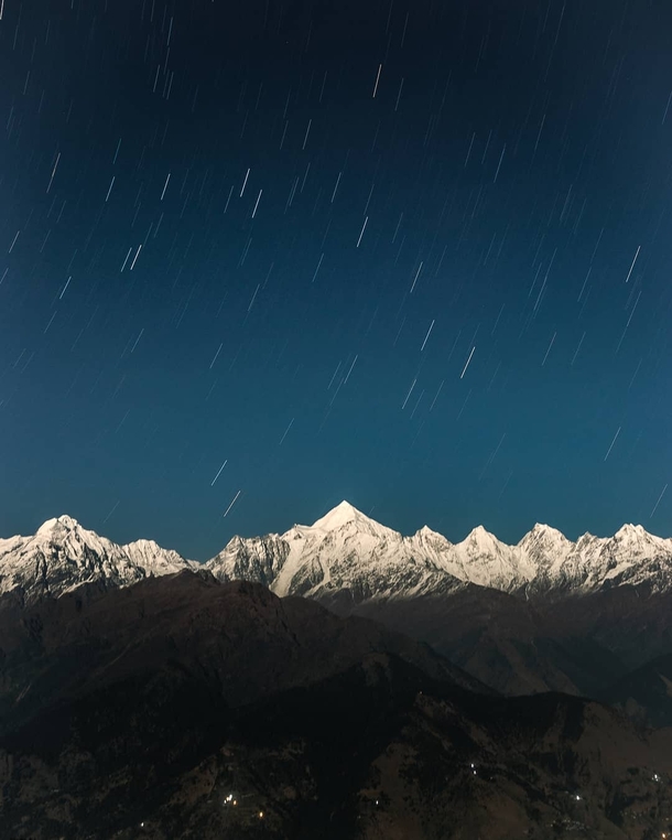  Star trails over Panchachuli peak from Munsiyari Uttarakhand India