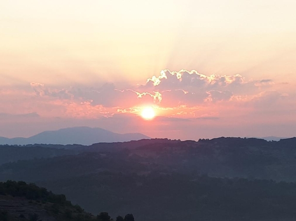  Sunset from my balcony Outside Suburb Grevena Greece