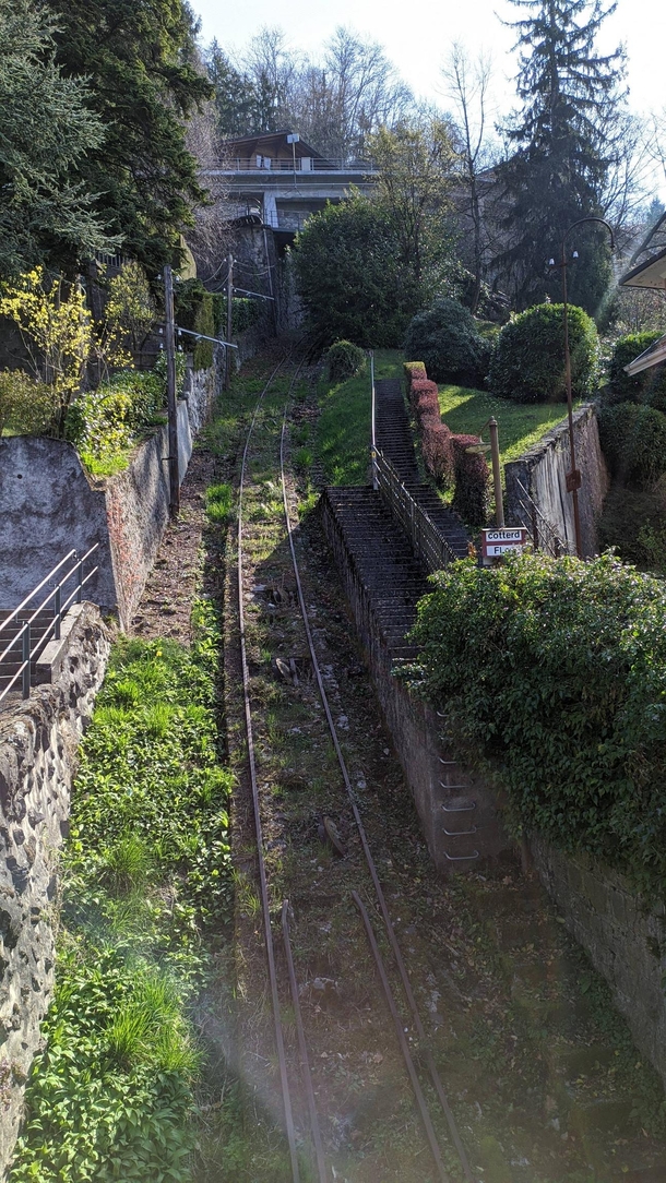  The remaining infrastructure of the Territet - Mont-Fleuri funicular Switzerland