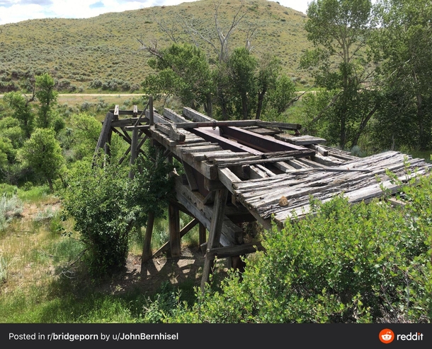  The remains of a railroad bridge over the Bear Creek This railroad spur went to the Washoe Montana coal mines and the  people who lived in Washoe Today the town is a ghost town