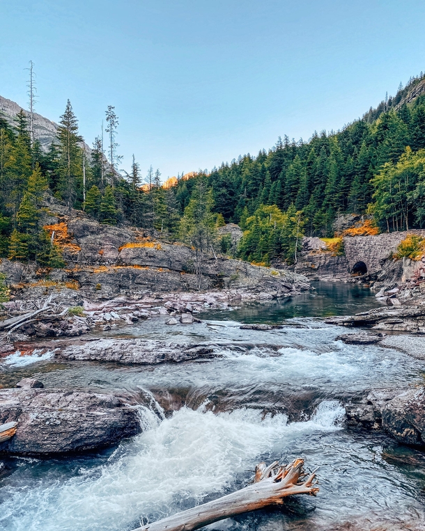  Theres just something about being by a river that brings calmness Good little spot I found after a day exploring Glacier National Park