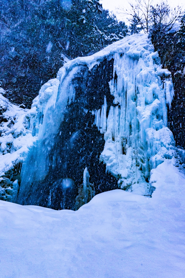  Zengoro Falls Frozen and in the Snow Near Matsumoto Nagano
