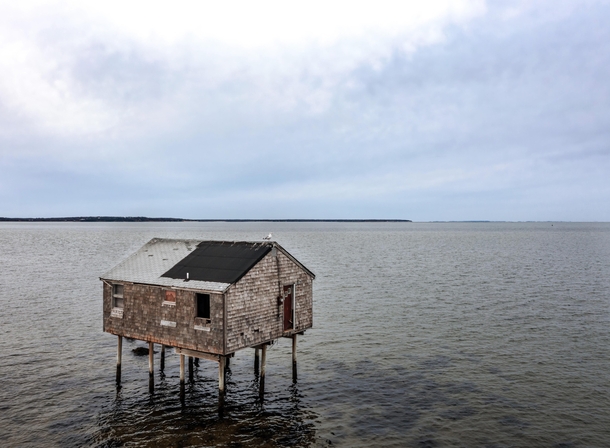 A beach house washed out by nature over time