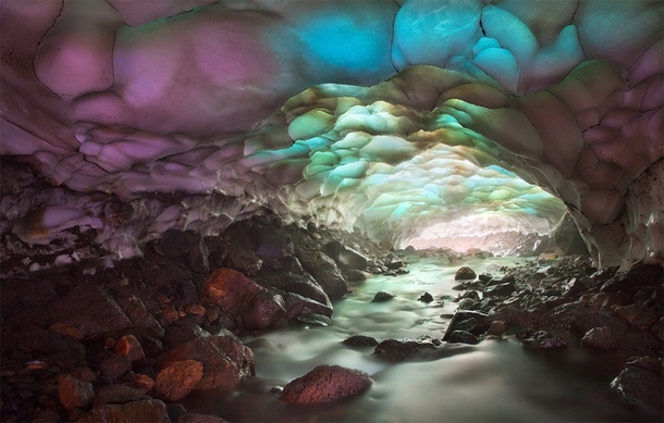 A beautiful cave in Kamchatka Russia 
