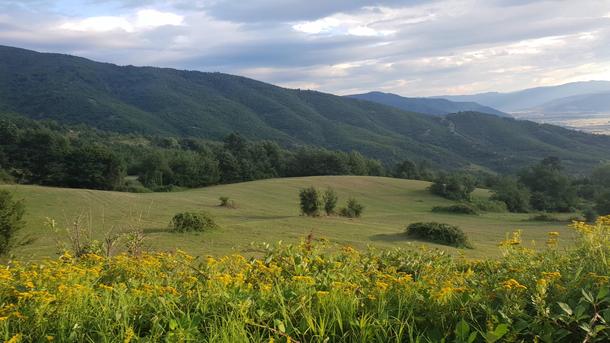 A beautiful field in the mountains near the village of Qafa North Macedonia 
