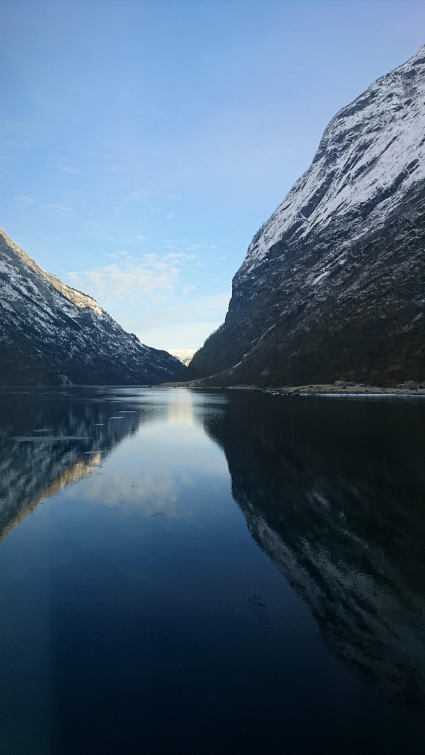 A beautiful shot I got of the fjords in Aurland Norway x