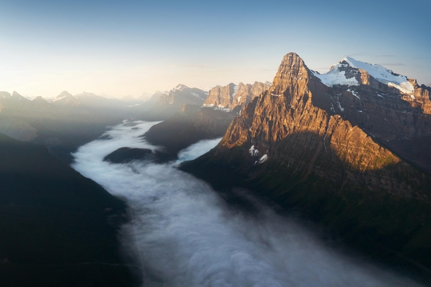A beautiful sunrise above the Canadian Rockies 