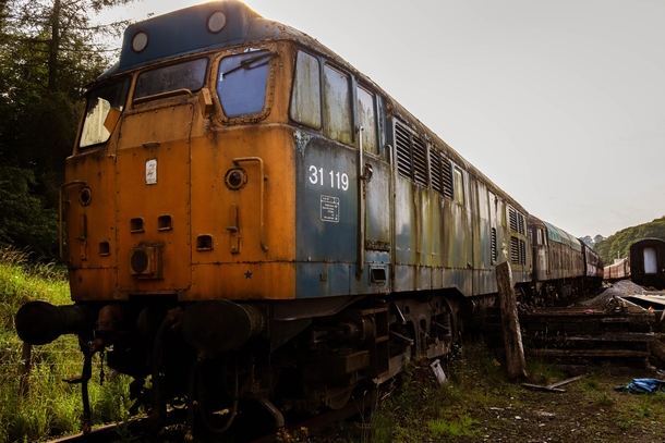 A British Rail Class  rusting away