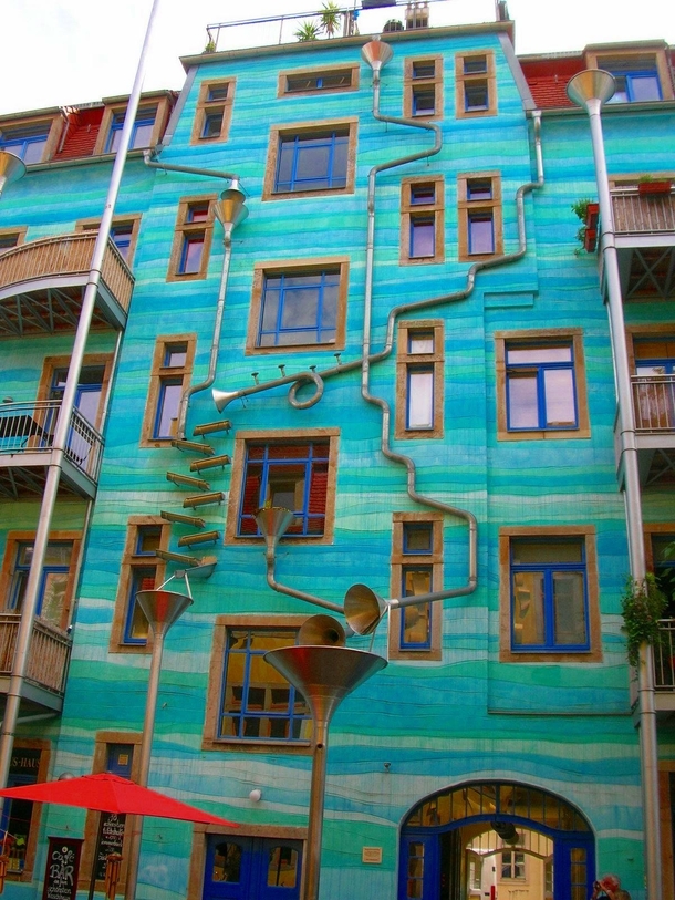 A Building That Plays Music When It Rains in Dresden Germany by