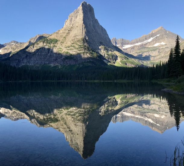 A calm morning at Upper Glen Lake Glacier National Park x