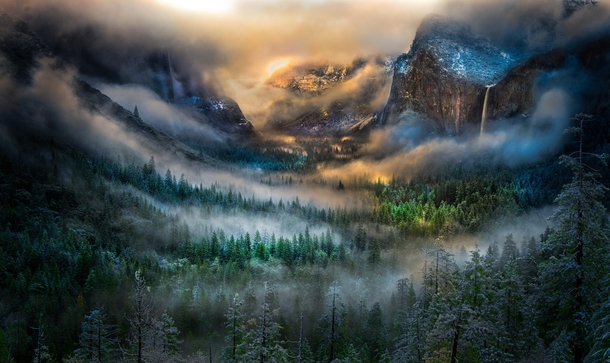 A Clearing Winter Storm - Yosemite Valley looking almost magical California  photo by William Toti